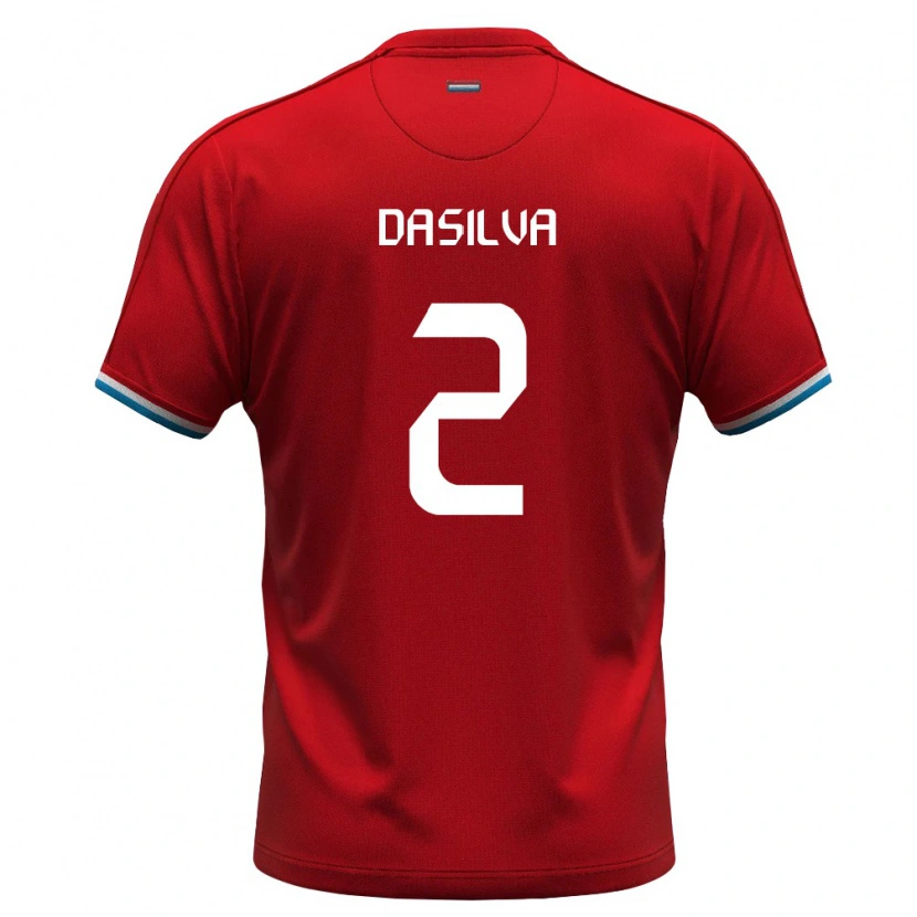 DanxenキッズルクセンブルクAston Da Silva#2赤 白 青ホームシャツ26-28ジャージーユニフォーム