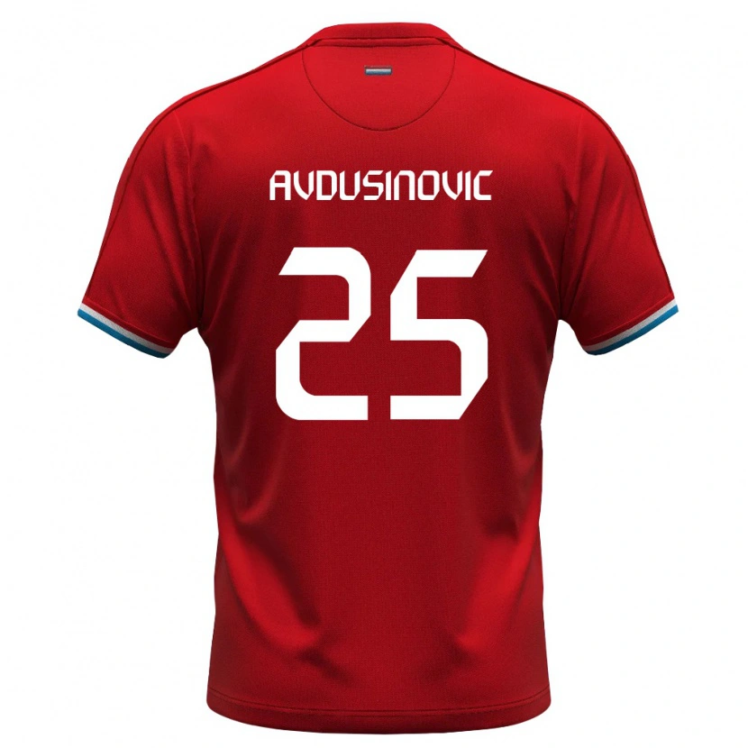 DanxenキッズルクセンブルクKenan Avdusinovic#25赤 白 青ホームシャツ26-28ジャージーユニフォーム
