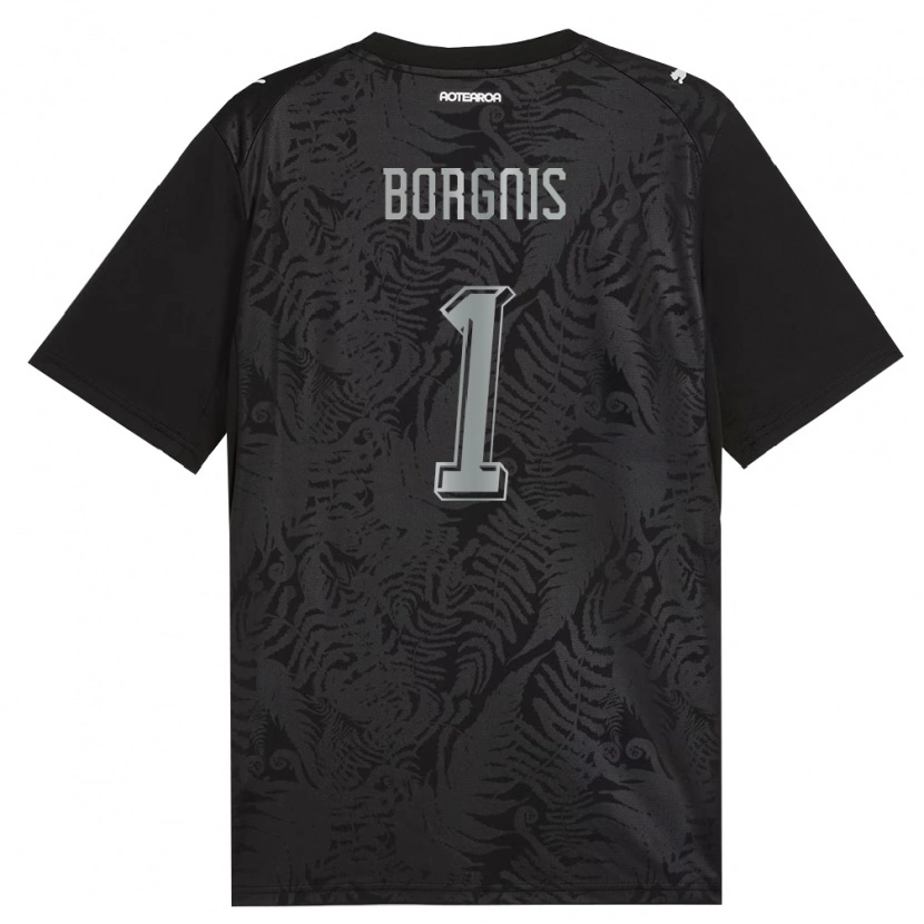 DanxenキッズニュージーランドTobias Borgnis#1白 黒 灰ホームシャツ26-28ジャージーユニフォーム