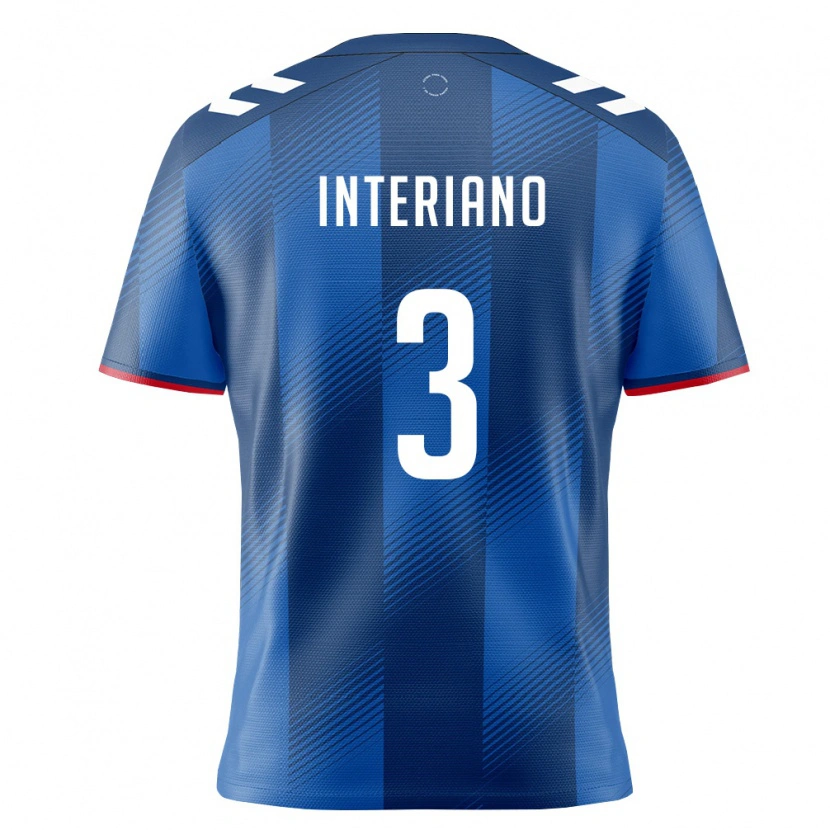 DanxenキッズプエルトリコJordan Interiano#3ロイヤルブルー 赤 白ホームシャツ26-28ジャージーユニフォーム