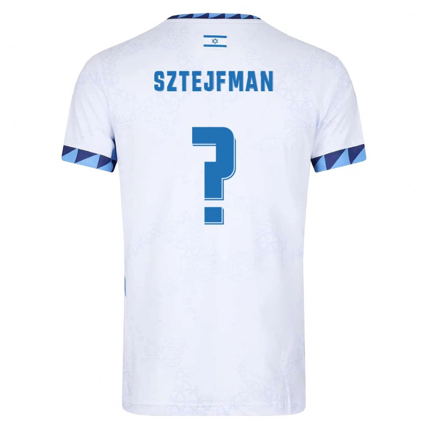 DanxenキッズイスラエルNoam Sztejfman#0白 ライトブルーホームシャツ26-28ジャージーユニフォーム