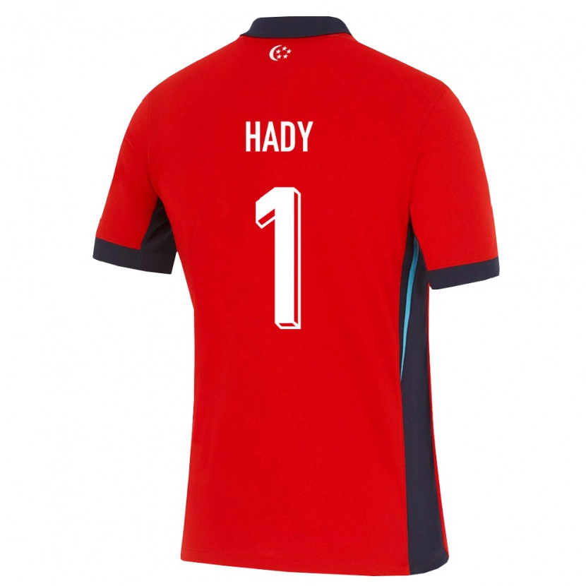 DanxenキッズシンガポールIlhan Hady#1赤 白 黒ホームシャツ26-28ジャージーユニフォーム