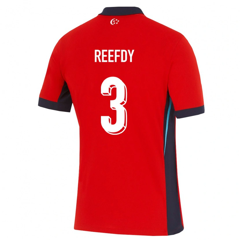 DanxenキッズシンガポールAdam Reefdy#3赤 白 黒ホームシャツ26-28ジャージーユニフォーム
