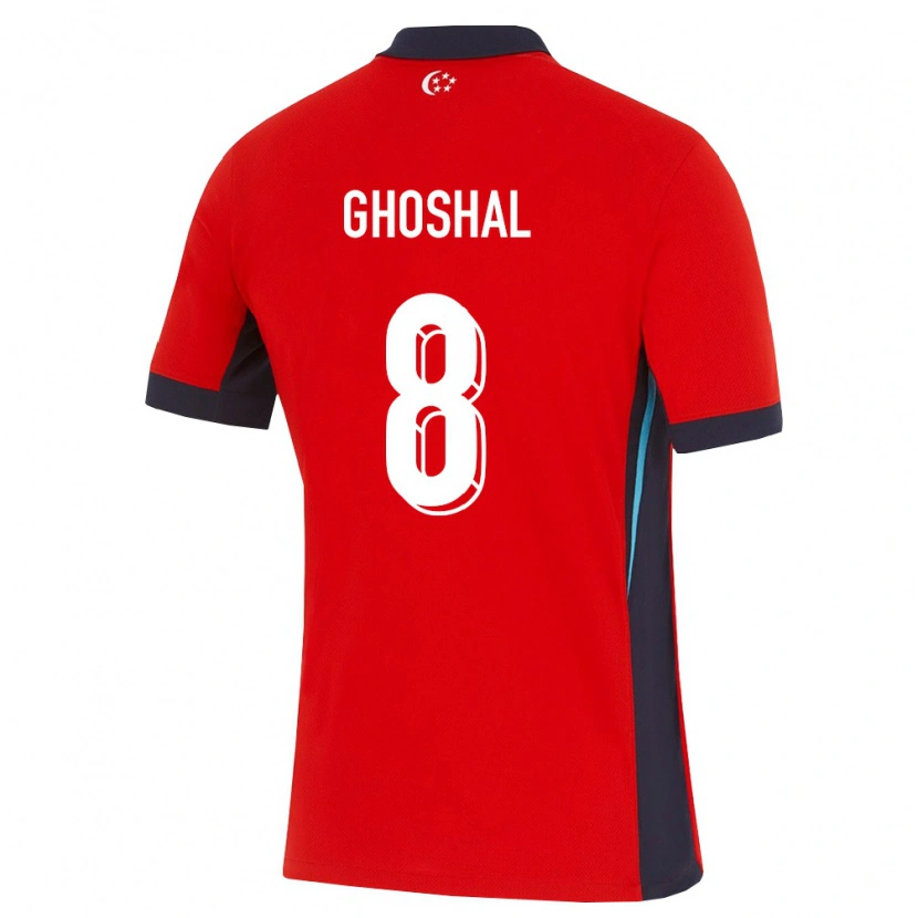 DanxenキッズシンガポールUday Ghoshal#8赤 白 黒ホームシャツ26-28ジャージーユニフォーム