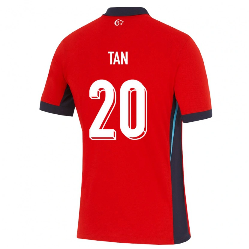 DanxenキッズシンガポールJoel Tan#20赤 白 黒ホームシャツ26-28ジャージーユニフォーム