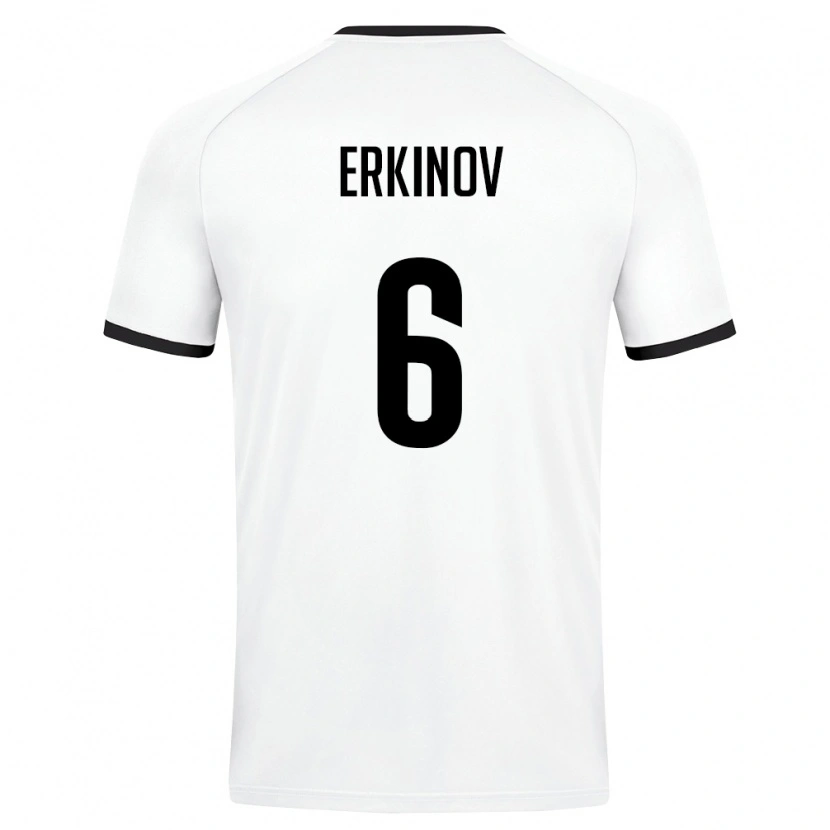 DanxenキッズウズベキスタンBekhruz Erkinov#6白 ダークグリーンアウェイシャツ26-28ジャージーユニフォーム