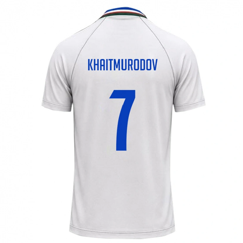 DanxenキッズウズベキスタンFarrukh Khaitmurodov#7白 ダークグリーンアウェイシャツ26-28ジャージーユニフォーム