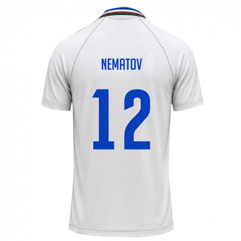 Danxenキッズウズベキスタンアブドボヒド・ネマトフ#12白 ダークグリーンアウェイシャツ26-28ジャージーユニフォーム