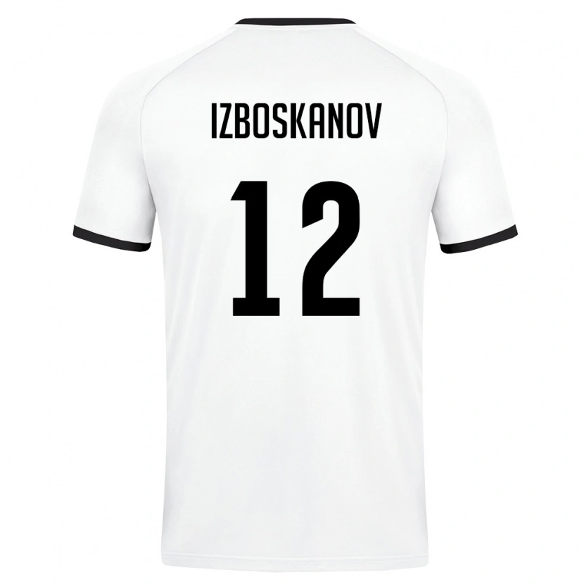 DanxenキッズウズベキスタンBakhodir Izboskanov#12白 ダークグリーンアウェイシャツ26-28ジャージーユニフォーム