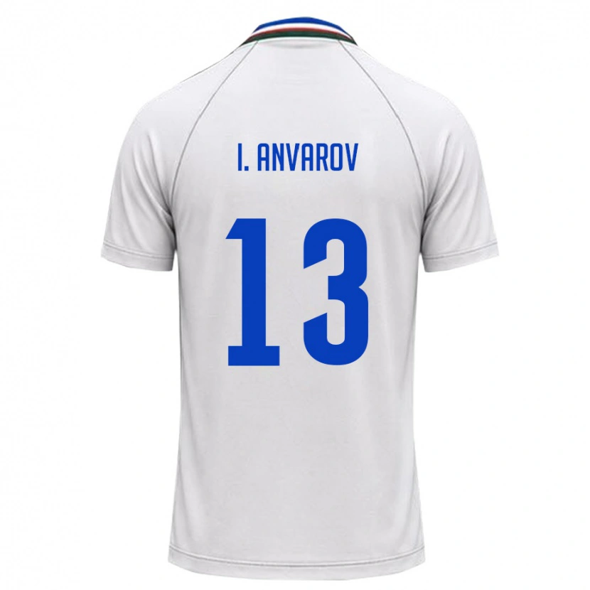 DanxenキッズウズベキスタンIslom Anvarov#13白 ダークグリーンアウェイシャツ26-28ジャージーユニフォーム