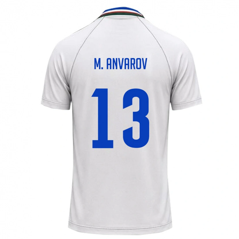 DanxenキッズウズベキスタンMirjalol Anvarov#13白 ダークグリーンアウェイシャツ26-28ジャージーユニフォーム