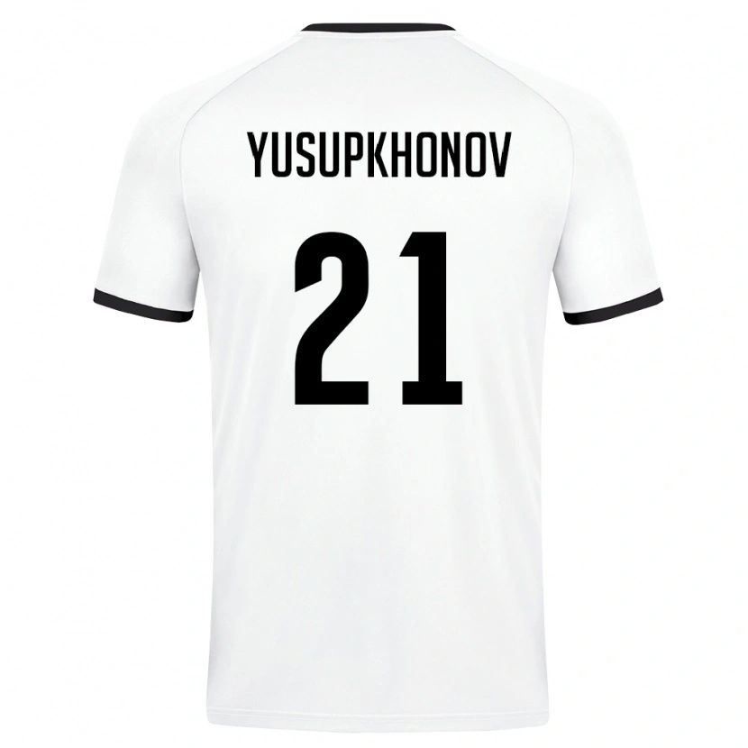 DanxenキッズウズベキスタンZayniddin Yusupkhonov#21白 ダークグリーンアウェイシャツ26-28ジャージーユニフォーム