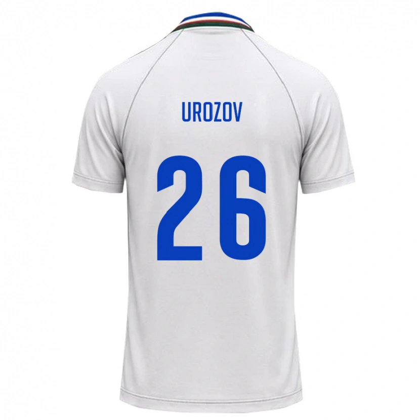DanxenキッズウズベキスタンJakhongir Urozov#26白 ダークグリーンアウェイシャツ26-28ジャージーユニフォーム