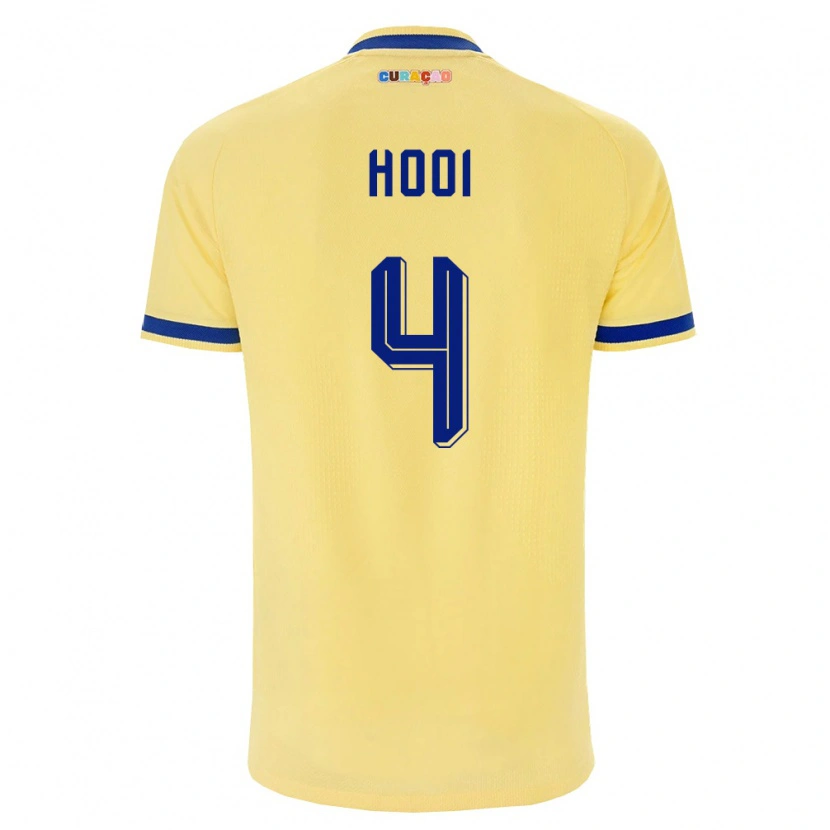 Danxenキッズキュラソー島Shuvienchêlo Hooi#4黄 紺 ピンクアウェイシャツ26-28ジャージーユニフォーム
