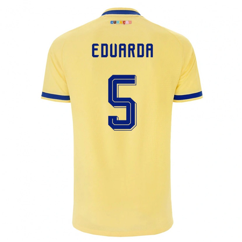 Danxenキッズキュラソー島Ribryashen Eduarda#5黄 紺 ピンクアウェイシャツ26-28ジャージーユニフォーム