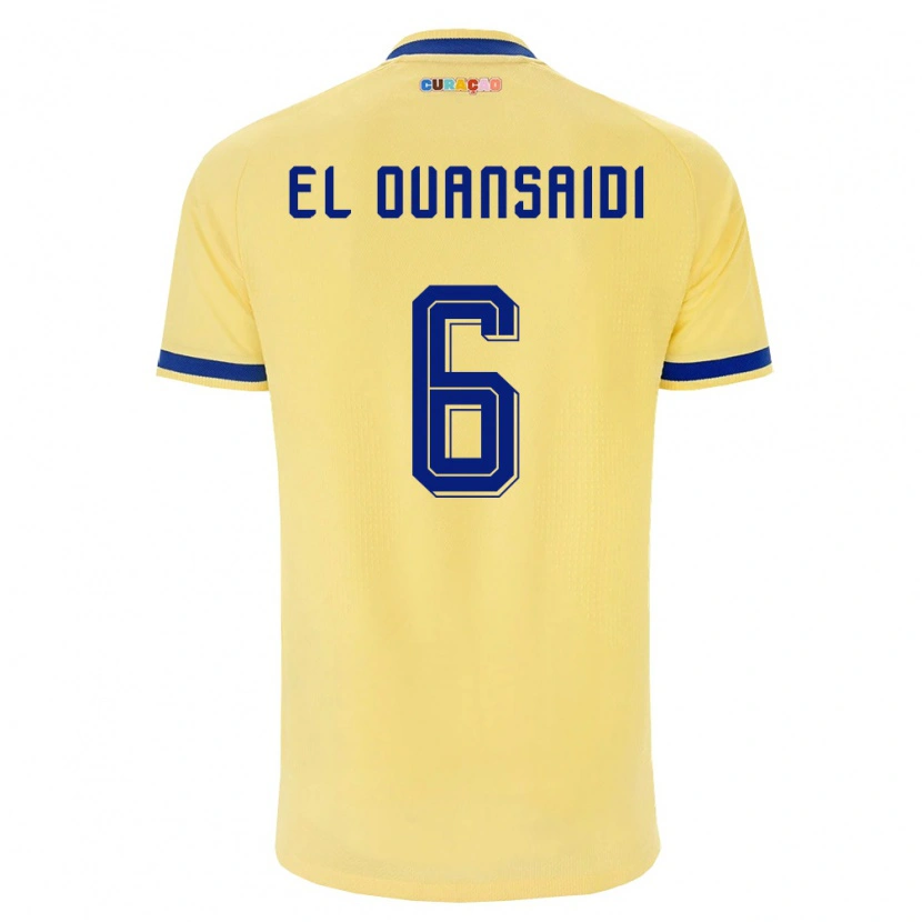 Danxenキッズキュラソー島Keyane El Ouansaidi#6黄 紺 ピンクアウェイシャツ26-28ジャージーユニフォーム