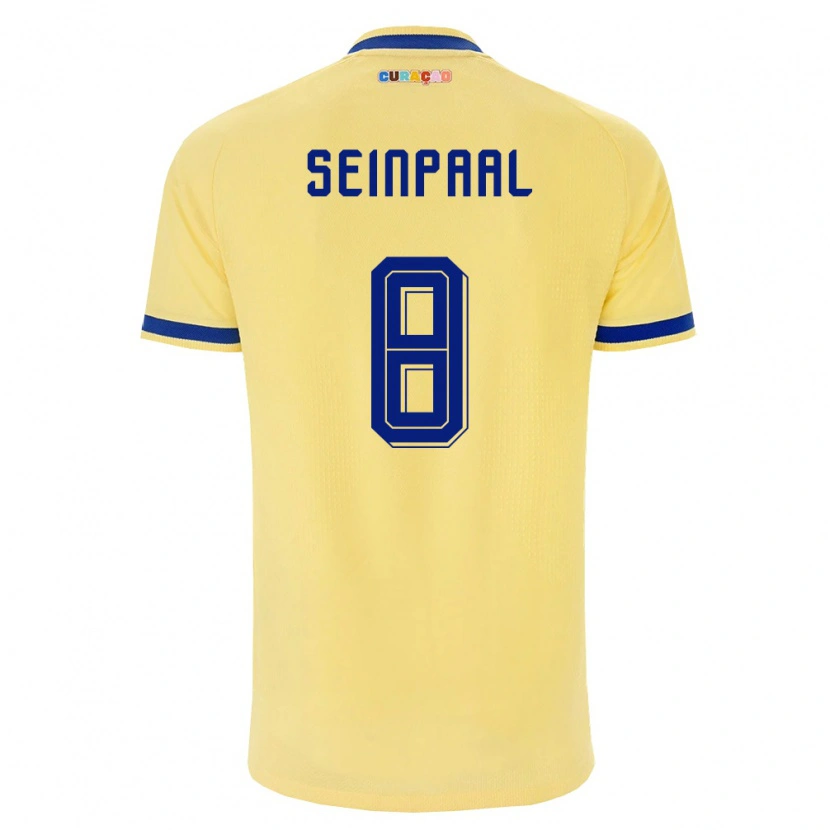 Danxenキッズキュラソー島Kydion Seinpaal#8黄 紺 ピンクアウェイシャツ26-28ジャージーユニフォーム
