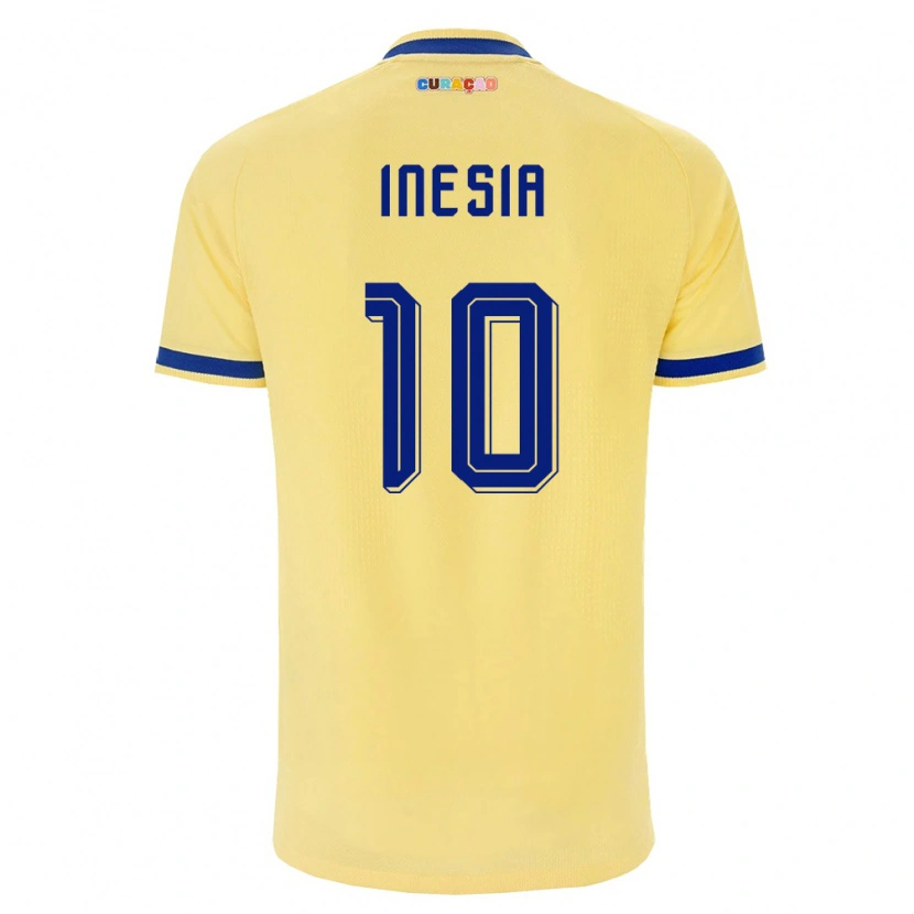 Danxenキッズキュラソー島Luigi Inesia#10黄 紺 ピンクアウェイシャツ26-28ジャージーユニフォーム