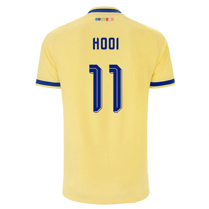 Danxenキッズキュラソー島Dayrichson Hooi#11黄 紺 ピンクアウェイシャツ26-28ジャージーユニフォーム