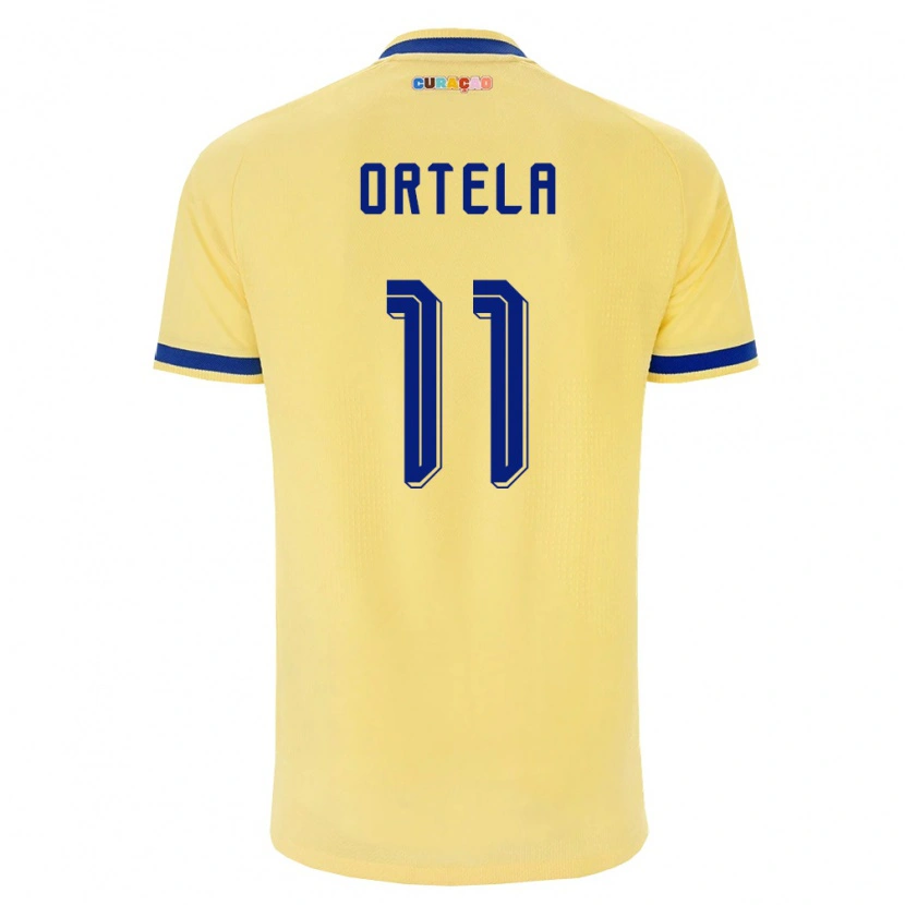 Danxenキッズキュラソー島Jerremy Ortela#11黄 紺 ピンクアウェイシャツ26-28ジャージーユニフォーム