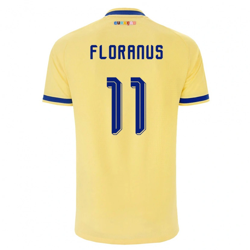 Danxenキッズキュラソー島Jëalardino Floranus#11黄 紺 ピンクアウェイシャツ26-28ジャージーユニフォーム