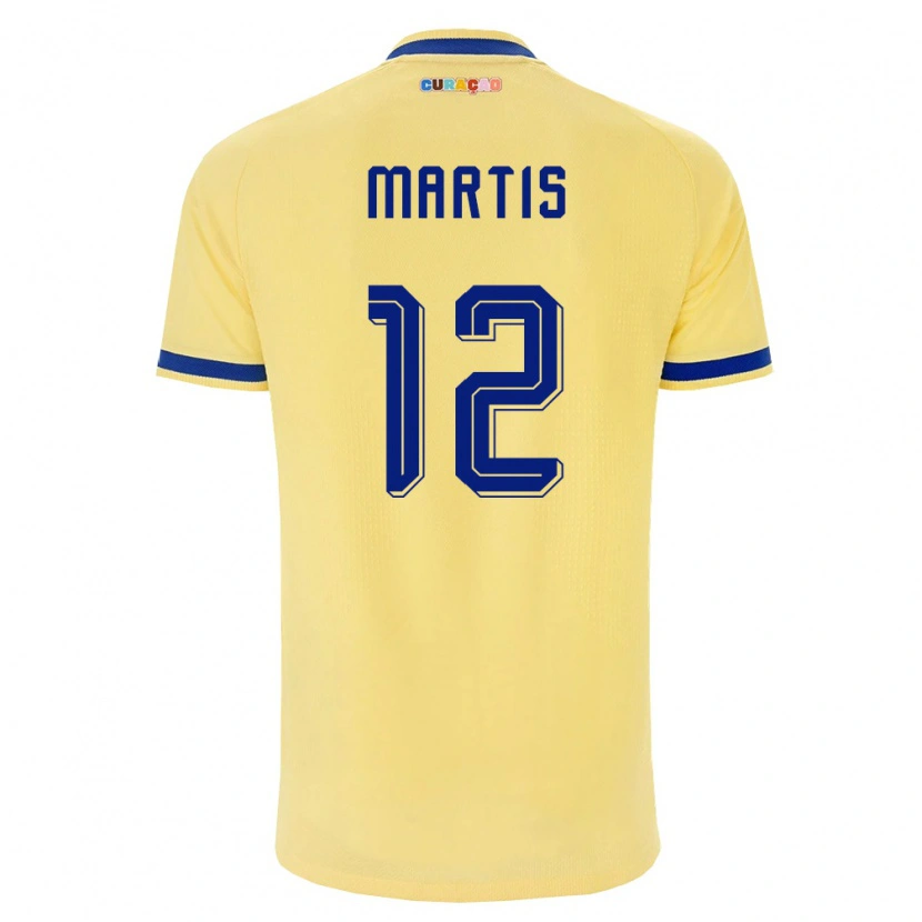 Danxenキッズキュラソー島Kaylen Martis#12黄 紺 ピンクアウェイシャツ26-28ジャージーユニフォーム