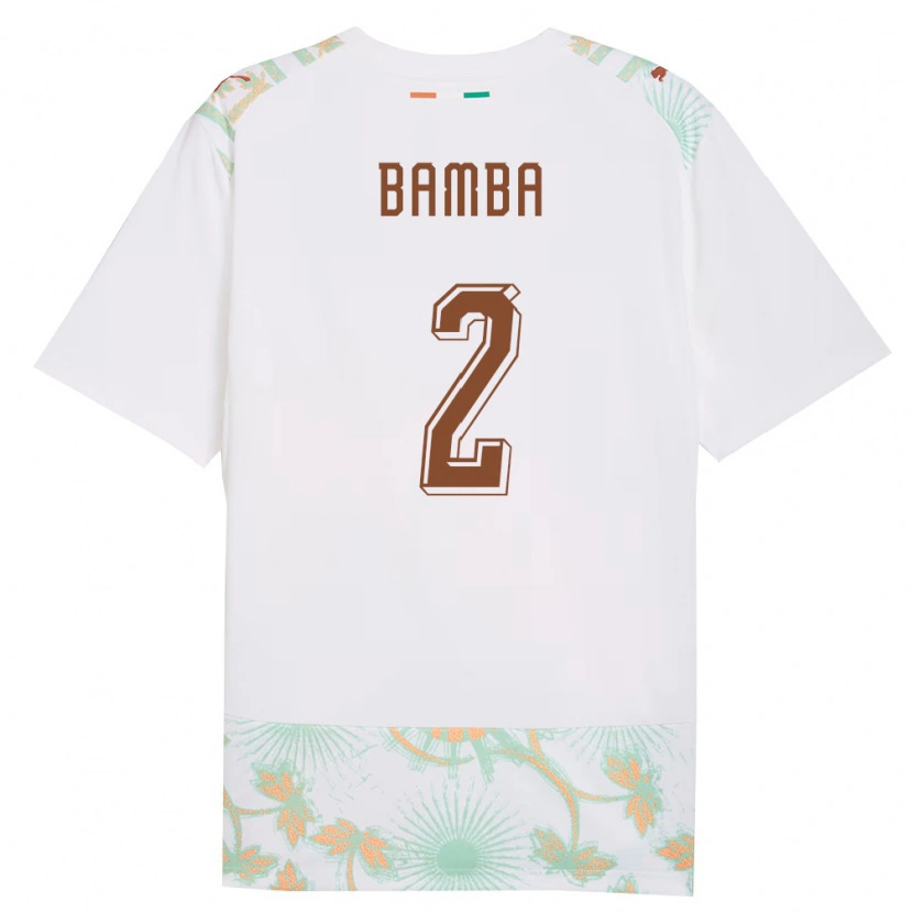 DanxenキッズコートジボワールGoudouss Bamba#2白 オレンジ 緑アウェイシャツ26-28ジャージーユニフォーム