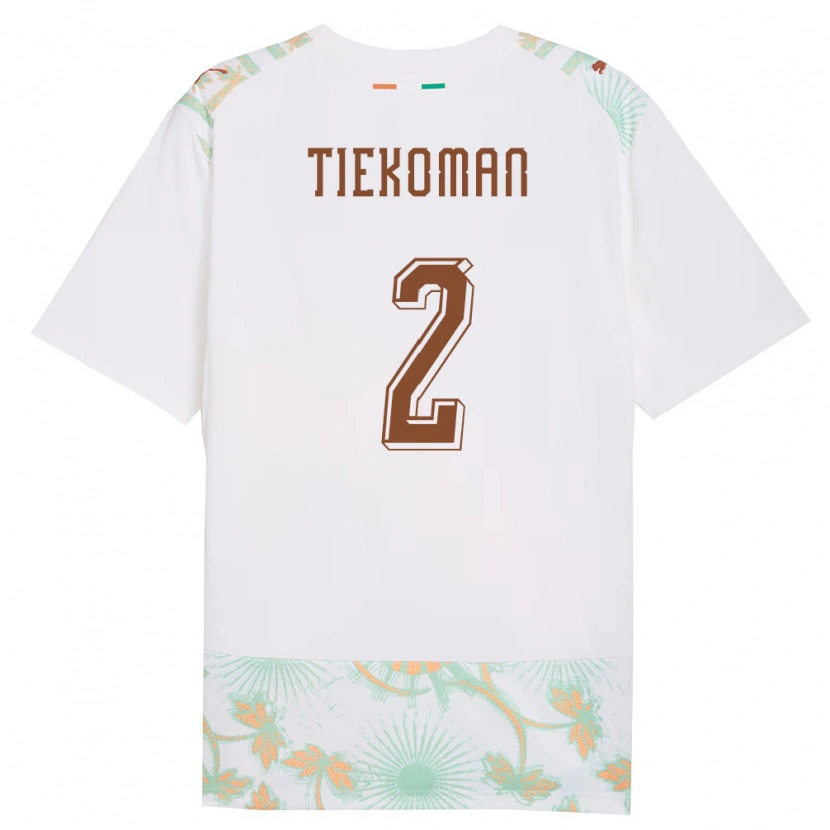 DanxenキッズコートジボワールGueu Tiekoman#2白 オレンジ 緑アウェイシャツ26-28ジャージーユニフォーム