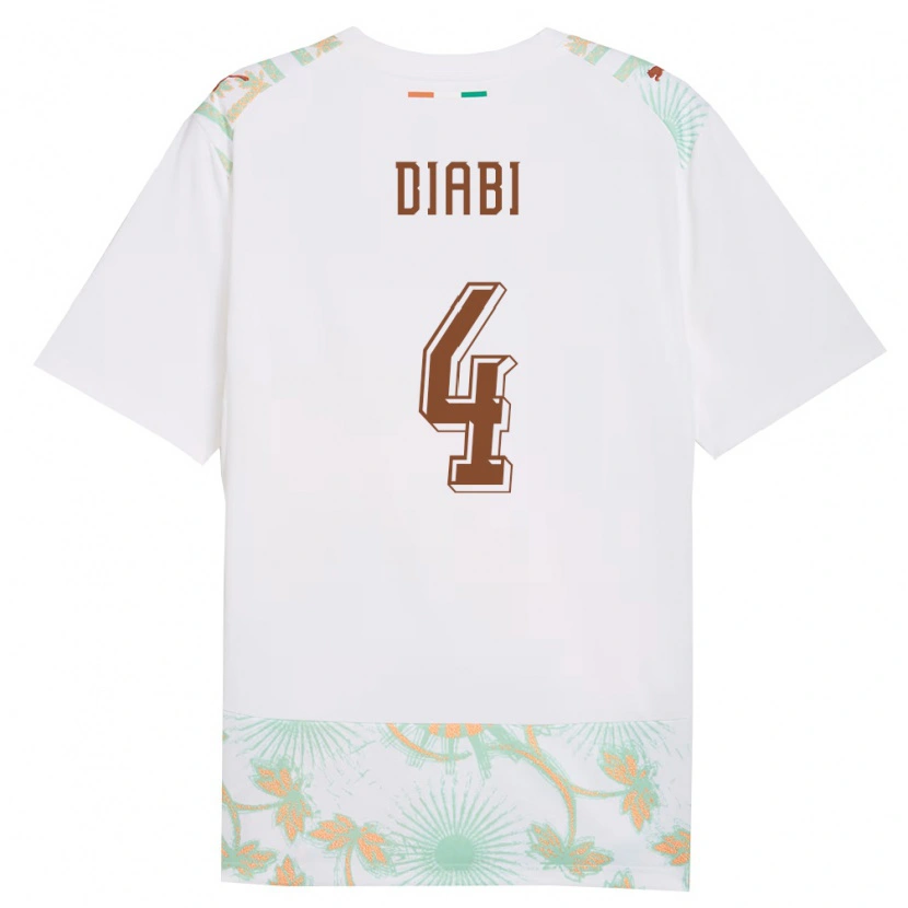 DanxenキッズコートジボワールIsmail Diabi#4白 オレンジ 緑アウェイシャツ26-28ジャージーユニフォーム