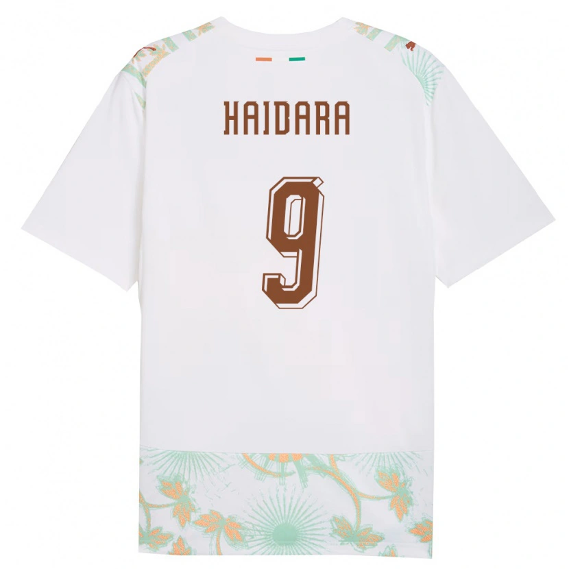 DanxenキッズコートジボワールAlynho Haidara#9白 オレンジ 緑アウェイシャツ26-28ジャージーユニフォーム