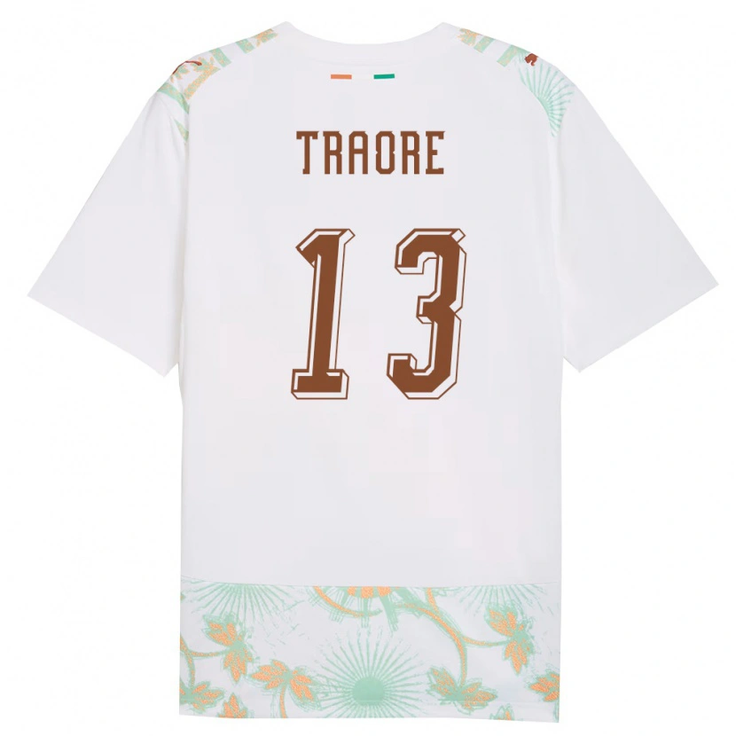 DanxenキッズコートジボワールSidiki Traore#13白 オレンジ 緑アウェイシャツ26-28ジャージーユニフォーム