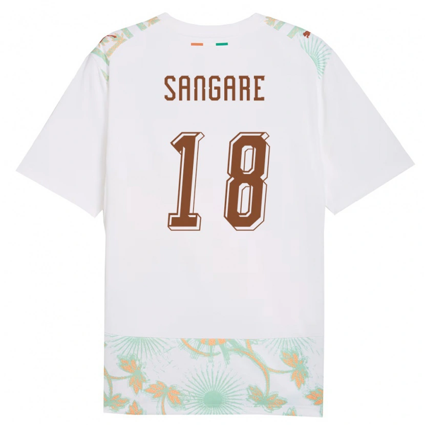 Danxenキッズコートジボワールイブラヒム・サンガレ#18白 オレンジ 緑アウェイシャツ26-28ジャージーユニフォーム