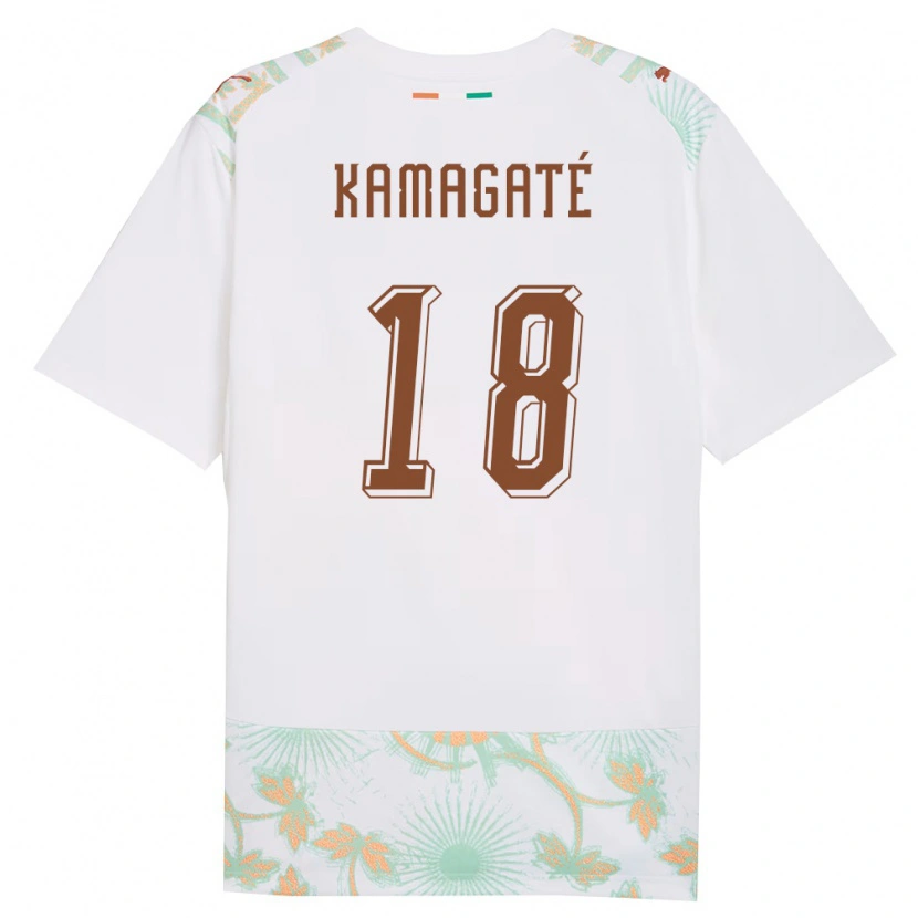 DanxenキッズコートジボワールDramane Kamagaté#18白 オレンジ 緑アウェイシャツ26-28ジャージーユニフォーム