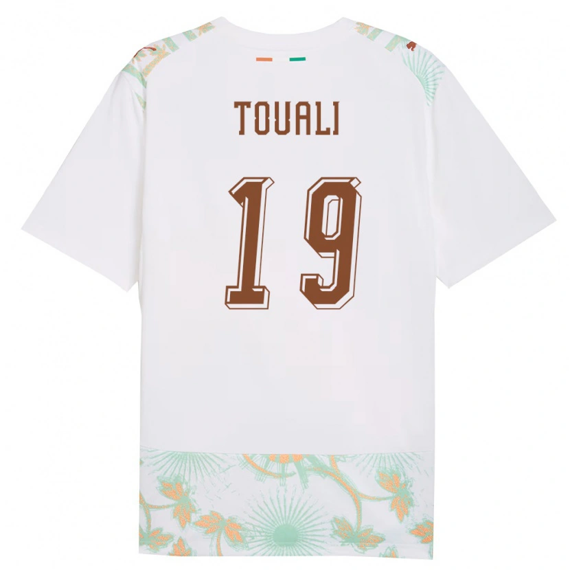 DanxenキッズコートジボワールTape Touali#19白 オレンジ 緑アウェイシャツ26-28ジャージーユニフォーム