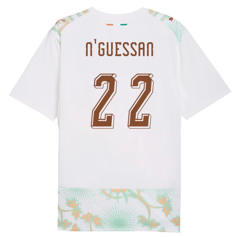 DanxenキッズコートジボワールYohan N'guessan#22白 オレンジ 緑アウェイシャツ26-28ジャージーユニフォーム
