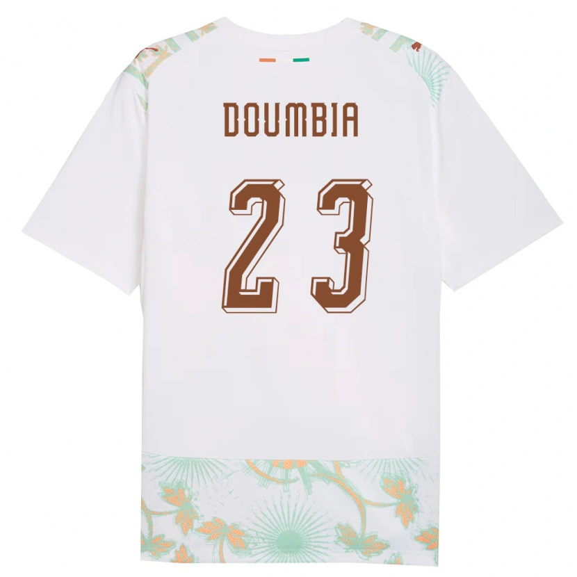 Danxenキッズコートジボワールアブバカル・ドゥンビア#23白 オレンジ 緑アウェイシャツ26-28ジャージーユニフォーム