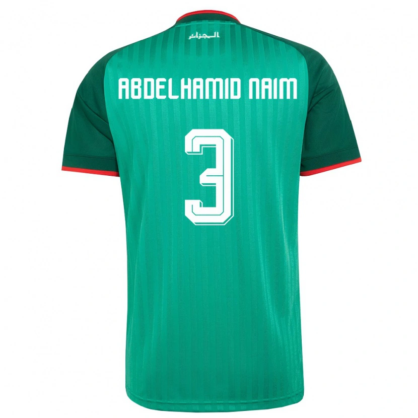 DanxenキッズアルジェリアIssam Abdelhamid Naim#3緑 赤 白アウェイシャツ26-28ジャージーユニフォーム