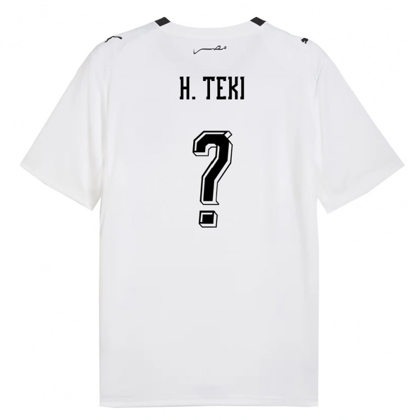 DanxenキッズエジプトHossam Ashour El Teki#0白 灰 黒アウェイシャツ26-28ジャージーユニフォーム