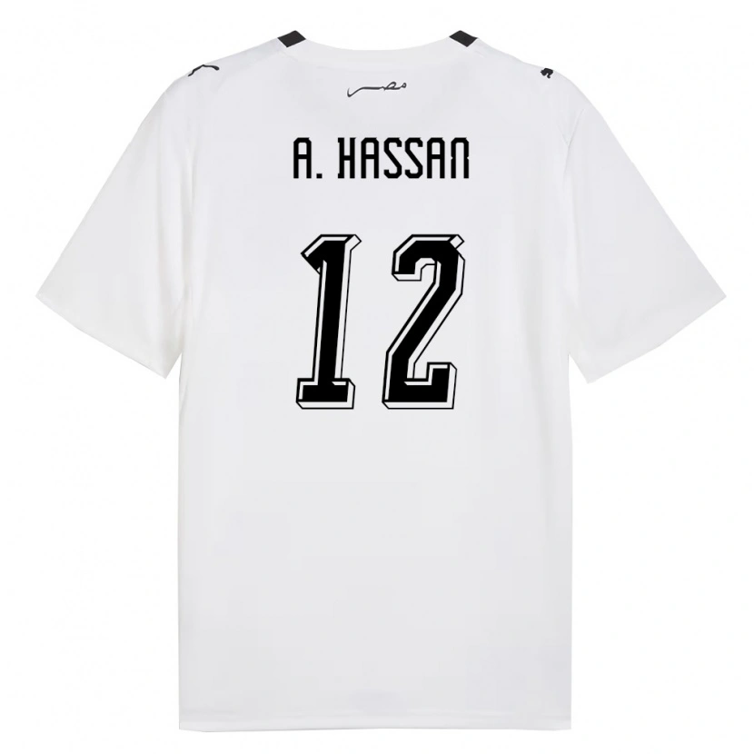 DanxenキッズエジプトAmier Hassan#12白 灰 黒アウェイシャツ26-28ジャージーユニフォーム