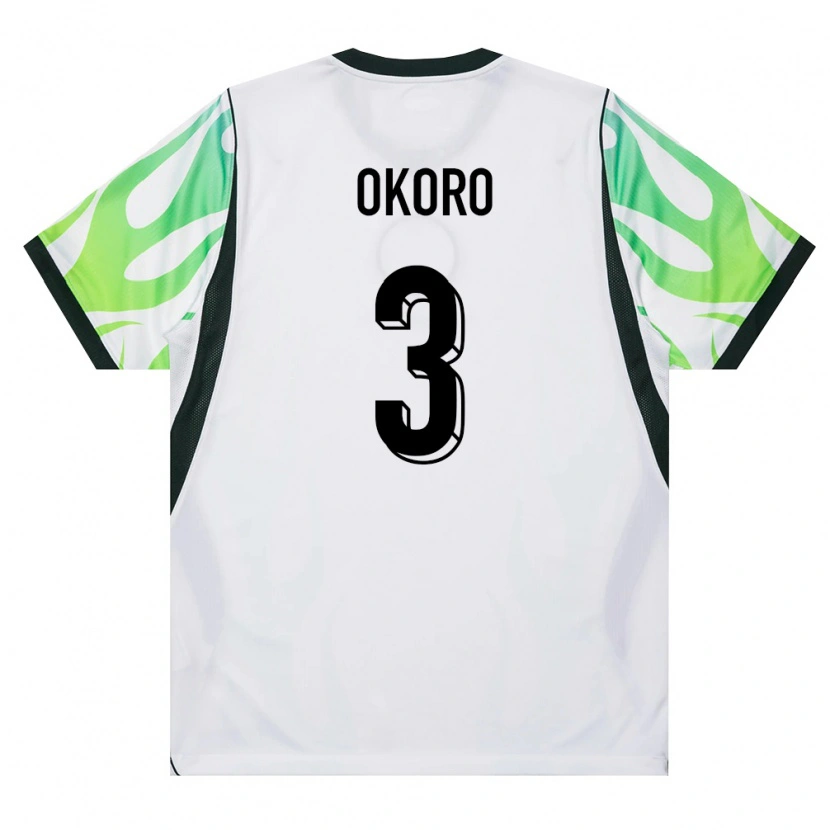 DanxenキッズナイジェリアOdinaka Okoro#3白 緑アウェイシャツ26-28ジャージーユニフォーム