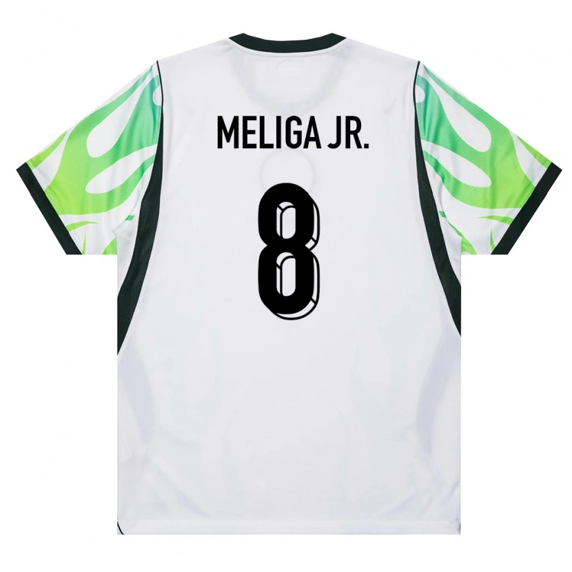 DanxenキッズナイジェリアPromise Meliga Jr.#8白 緑アウェイシャツ26-28ジャージーユニフォーム