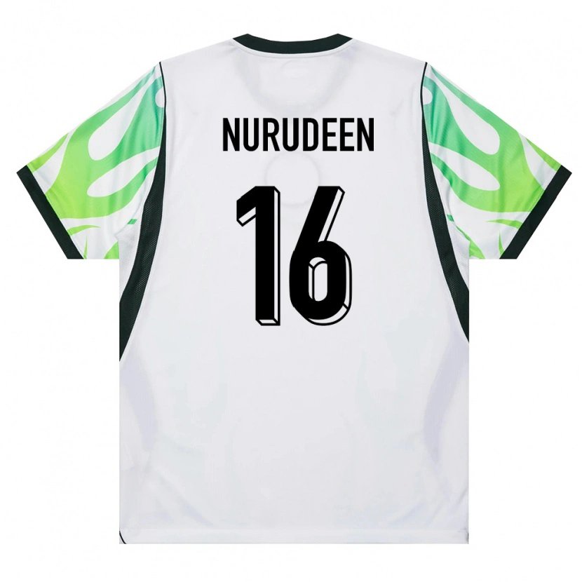 DanxenキッズナイジェリアBadmus Nurudeen#16白 緑アウェイシャツ26-28ジャージーユニフォーム