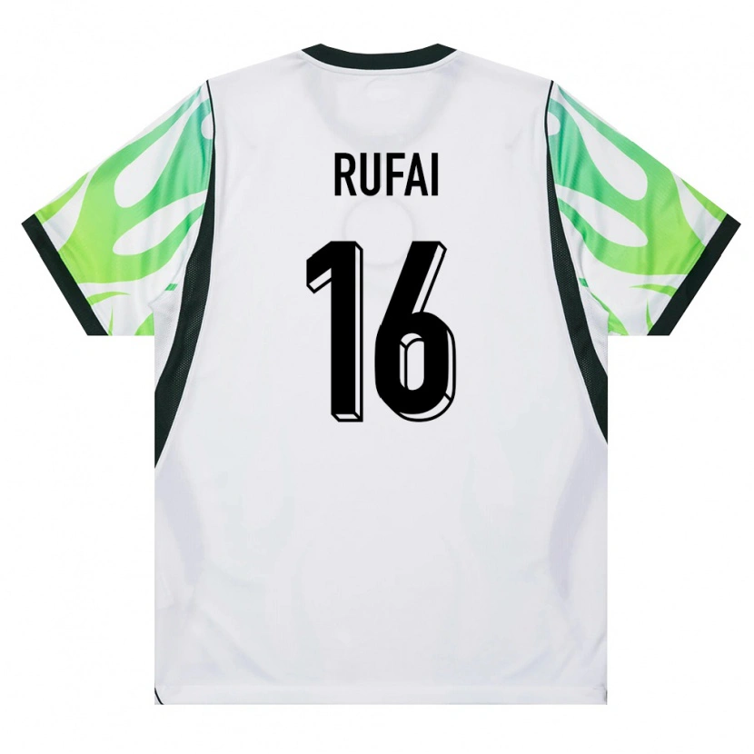 DanxenキッズナイジェリアAbubakar Rufai#16白 緑アウェイシャツ26-28ジャージーユニフォーム