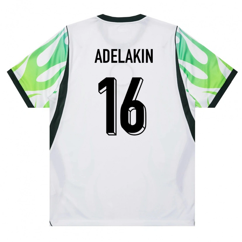 DanxenキッズナイジェリアTemiloluwa Adelakin#16白 緑アウェイシャツ26-28ジャージーユニフォーム