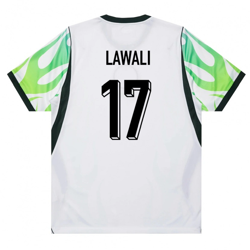 DanxenキッズナイジェリアSulaiman Lawali#17白 緑アウェイシャツ26-28ジャージーユニフォーム