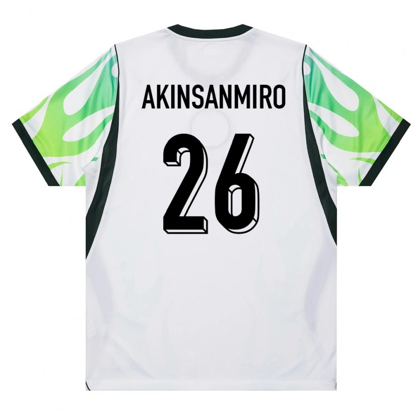 Danxenキッズナイジェリアエベネザー・アキンサンミロ#26白 緑アウェイシャツ26-28ジャージーユニフォーム