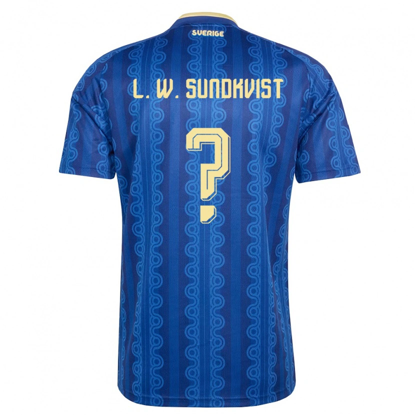 DanxenキッズスウェーデンLeandro Westberg Sundkvist#0青 紺 黄アウェイシャツ26-28ジャージーユニフォーム