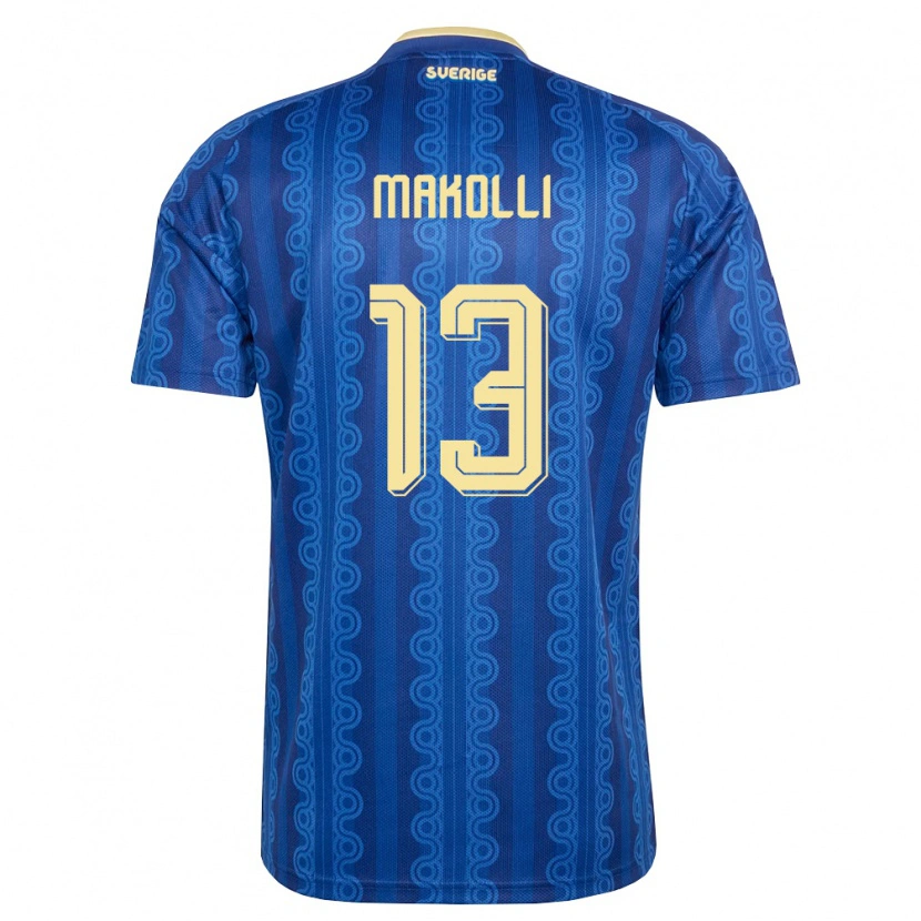 DanxenキッズスウェーデンElison Makolli#13青 紺 黄アウェイシャツ26-28ジャージーユニフォーム