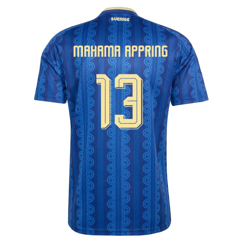DanxenキッズスウェーデンElliot Mahama Appring#13青 紺 黄アウェイシャツ26-28ジャージーユニフォーム