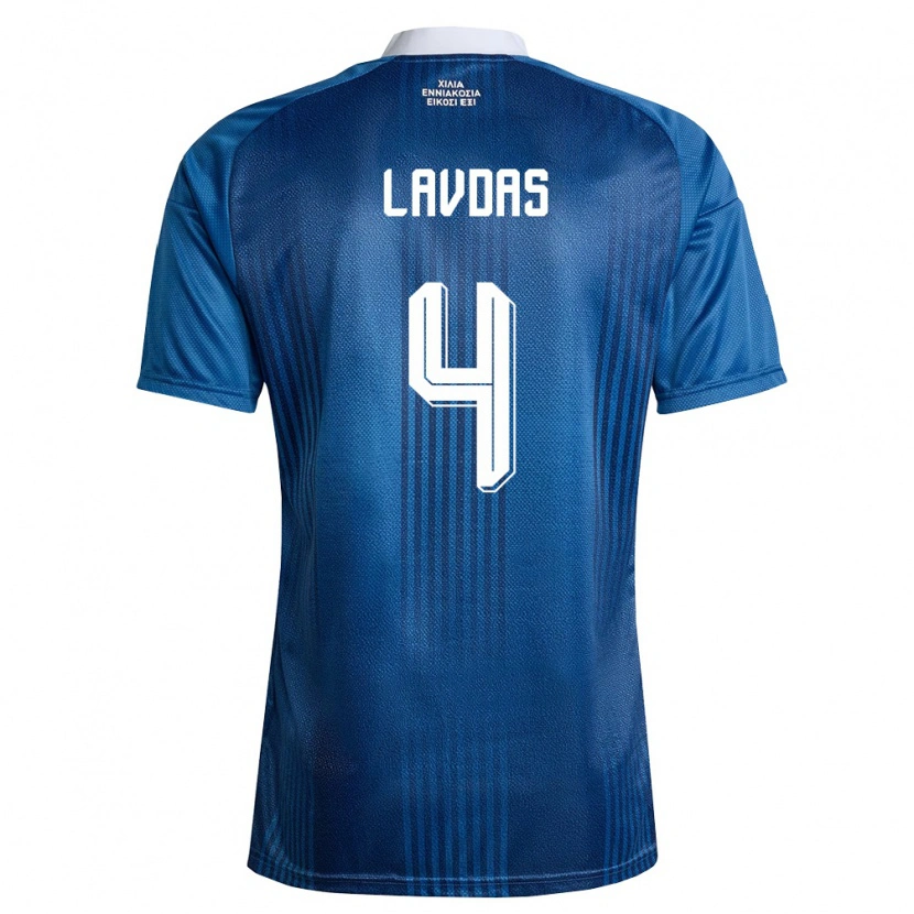 DanxenキッズギリシャVasilios Lavdas#4紺 青 白アウェイシャツ26-28ジャージーユニフォーム